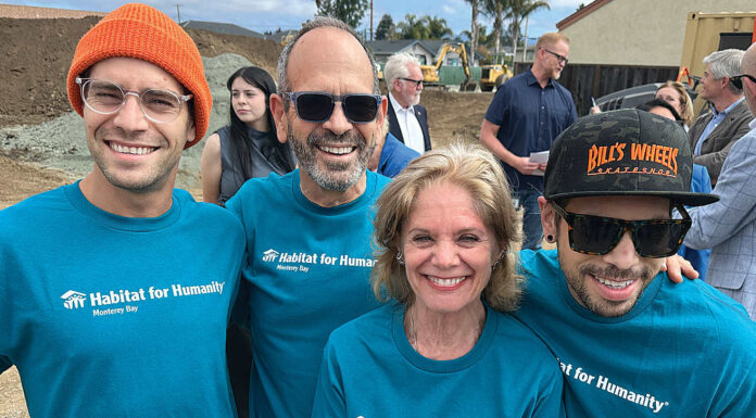 Jared (from left), Jon, Marty and Evan Fiorvich were local celebrities at the opening ceremony with the project being named after Evan.