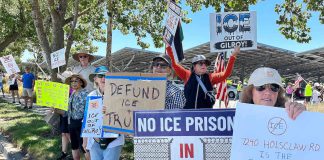 Marchers protest detention facility in Gilroy