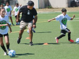 Kids come out for soccer clinic