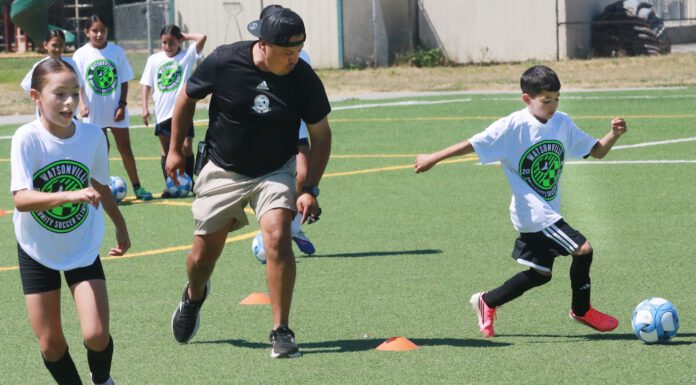 Kids come out for soccer clinic