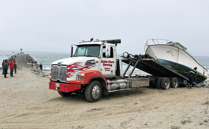 Beached boat