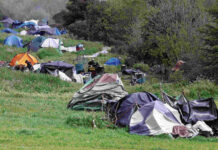Annual homelessness census shows slight increase In 2024, a string of tents and makeshift shelters lined the Pajaro River levee in Watsonville. (Tarmo Hannula/Pajaronian file)