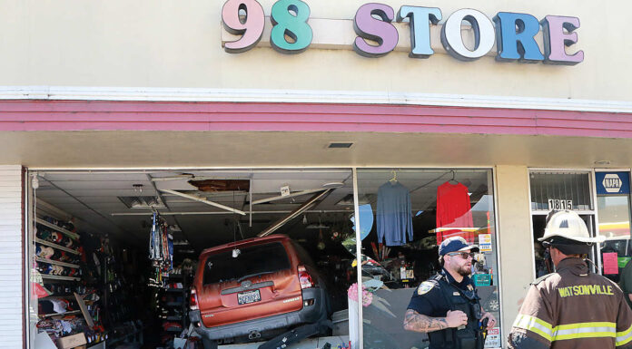 Three injured after SUV plows into 98 Cents Store