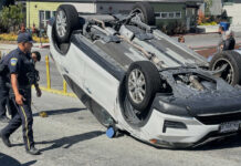 Woman flips car on Clifford Avenue