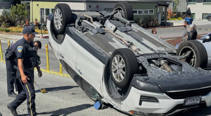 Woman flips car on Clifford Avenue