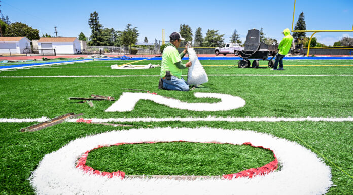 Turf replacement begins at high schools