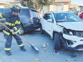 Photo story: Man leaves after crash on Martinelli Street